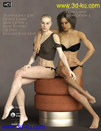 3D打印模型Phx Aer HD, Hair and Accessories for Genesis 8 Females的图片