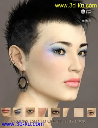 3D打印模型Phx Aer HD, Hair and Accessories for Genesis 8 Females的图片