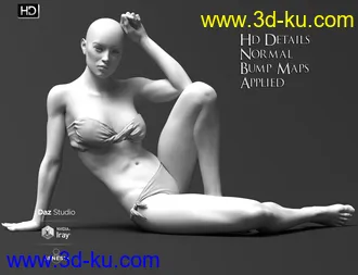 3D打印模型Phx Aer HD, Hair and Accessories for Genesis 8 Females的图片