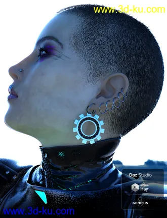 3D打印模型Phx Aer HD, Hair and Accessories for Genesis 8 Females的图片