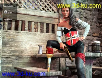 3D打印模型Pirate Hook and Leg for Genesis 8 Female(s)的图片
