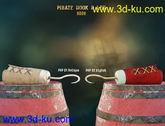 3D打印模型Pirate Hook and Leg for Genesis 8 Female(s)的图片