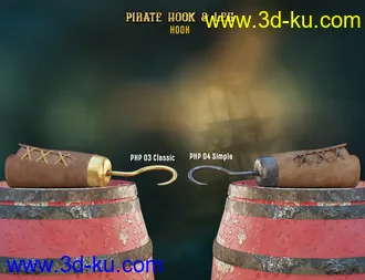 3D打印模型Pirate Hook and Leg for Genesis 8 Female(s)的图片