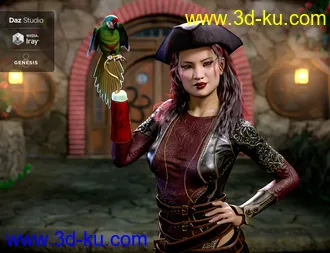 3D打印模型Pirate Hook and Leg for Genesis 8 Female(s)的图片