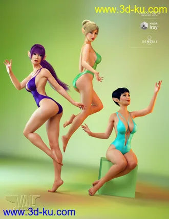 3D打印模型Pixie Charm Poses for Genesis 8 Female(s)的图片