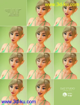 3D打印模型Pixie Charm Poses for Genesis 8 Female(s)的图片