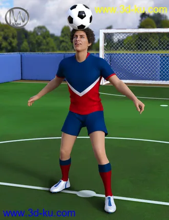 3D打印模型Playing Soccer Poses and Prop for Genesis 3 and 8的图片
