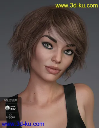 3D打印模型Pop Cut Hair for Genesis 3 and 8 Female(s)的图片