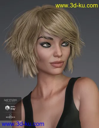 3D打印模型Pop Cut Hair for Genesis 3 and 8 Female(s)的图片