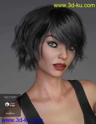 3D打印模型Pop Cut Hair for Genesis 3 and 8 Female(s)的图片