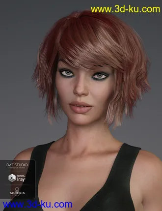 3D打印模型Pop Cut Hair for Genesis 3 and 8 Female(s)的图片