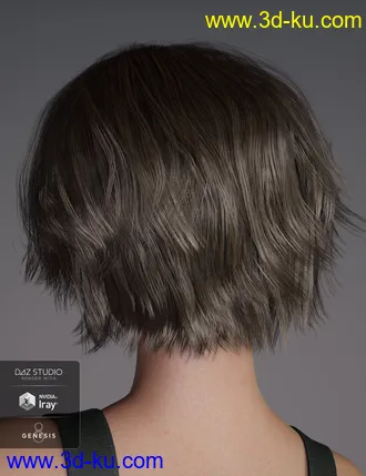 3D打印模型Pop Cut Hair for Genesis 3 and 8 Female(s)的图片