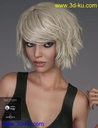 3D打印模型Pop Cut Hair for Genesis 3 and 8 Female(s)的图片