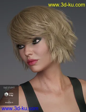 3D打印模型Pop Cut Hair for Genesis 3 and 8 Female(s)的图片