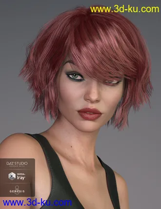 3D打印模型Pop Cut Hair for Genesis 3 and 8 Female(s)的图片