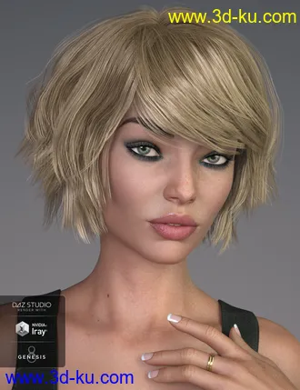 3D打印模型Pop Cut Hair for Genesis 3 and 8 Female(s)的图片