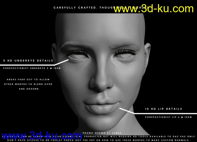 Porefectionist HD Skin Details for Genesis 8 Females模型的图片4