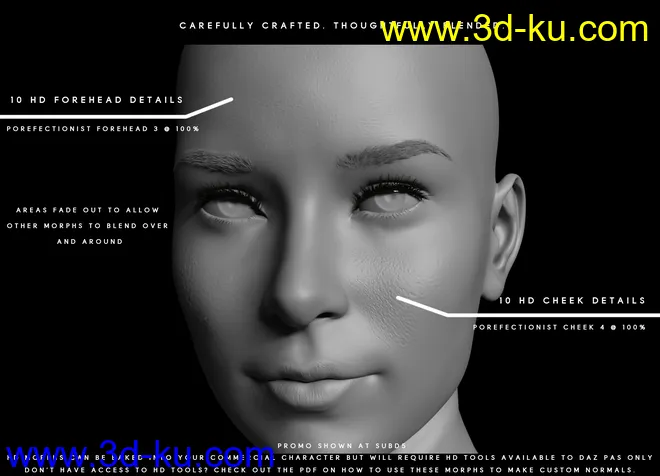 Porefectionist HD Skin Details for Genesis 8 Females模型的图片5