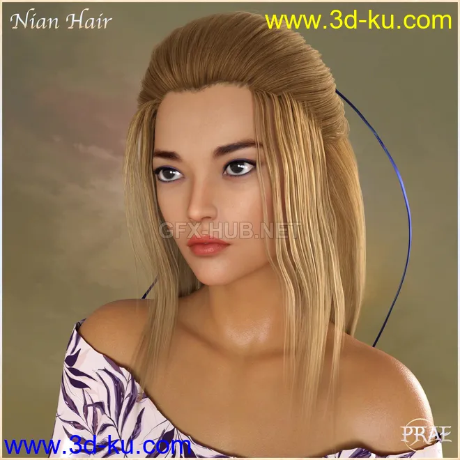 Prae-Nian Hair For G8 Daz模型的图片1