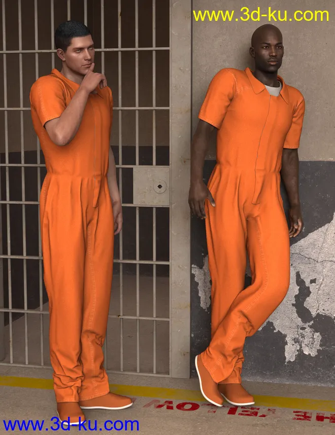Prison Clothes for Genesis 2 Male(s)模型的图片2