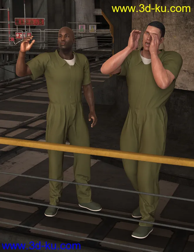 Prison Clothes for Genesis 2 Male(s)模型的图片6