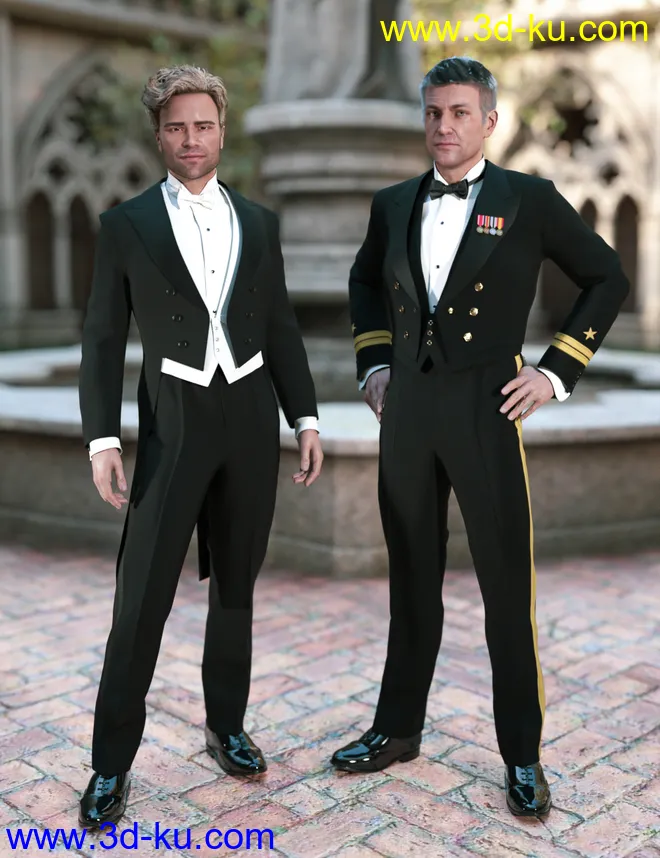 PRZ White Tie Outfit for Genesis 8 Male(s)模型的图片1