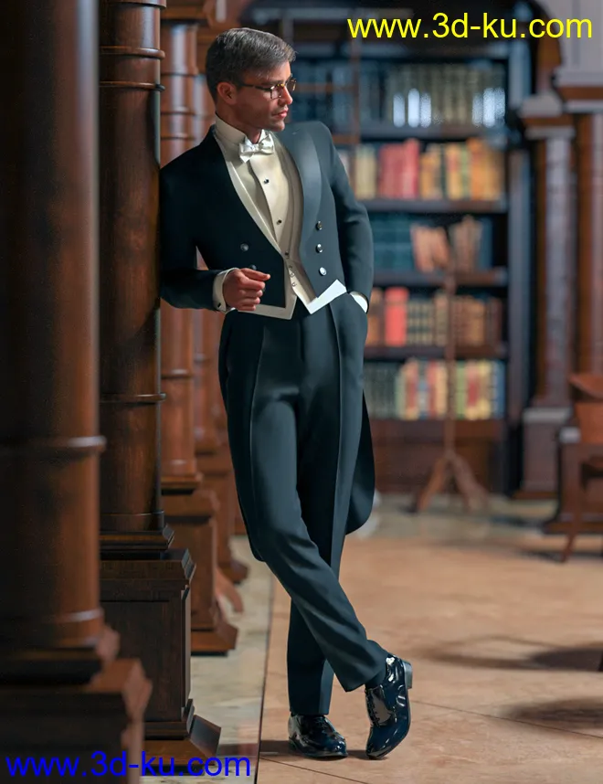 PRZ White Tie Outfit for Genesis 8 Male(s)模型的图片2