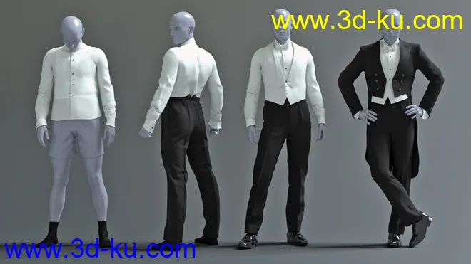 PRZ White Tie Outfit for Genesis 8 Male(s)模型的图片4