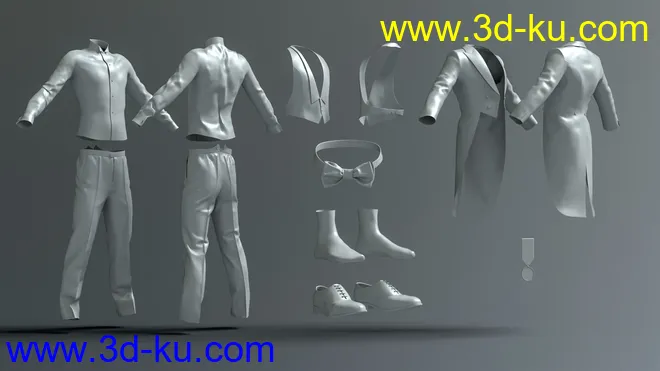 PRZ White Tie Outfit for Genesis 8 Male(s)模型的图片8