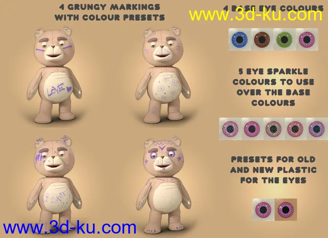 PTF Teddy Cute and Creepy Texture Pack模型的图片5