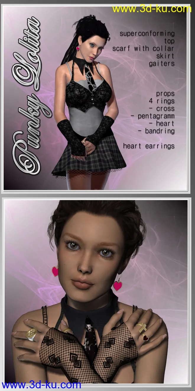 Punky Lolita Clothing and Jewels for V4-S4-Elite-A4-Alice模型的图片1