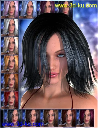 3D打印模型Pure Hair -Nightlife for Genesis的图片