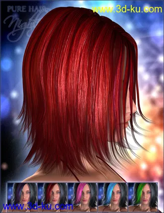 3D打印模型Pure Hair -Nightlife for Genesis的图片