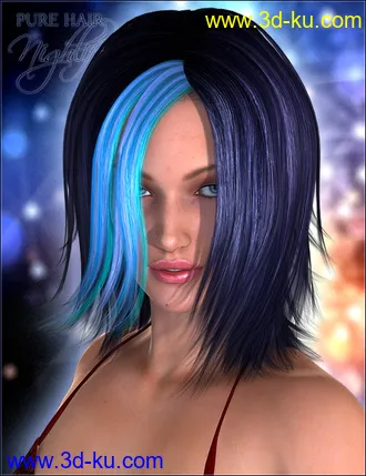 3D打印模型Pure Hair -Nightlife for Genesis的图片