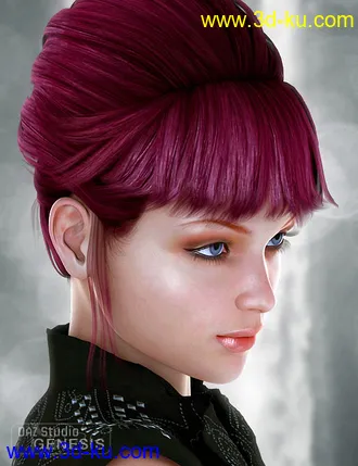 3D打印模型Pure Hair Retro for Genesis的图片