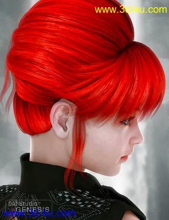 3D打印模型Pure Hair Retro for Genesis的图片