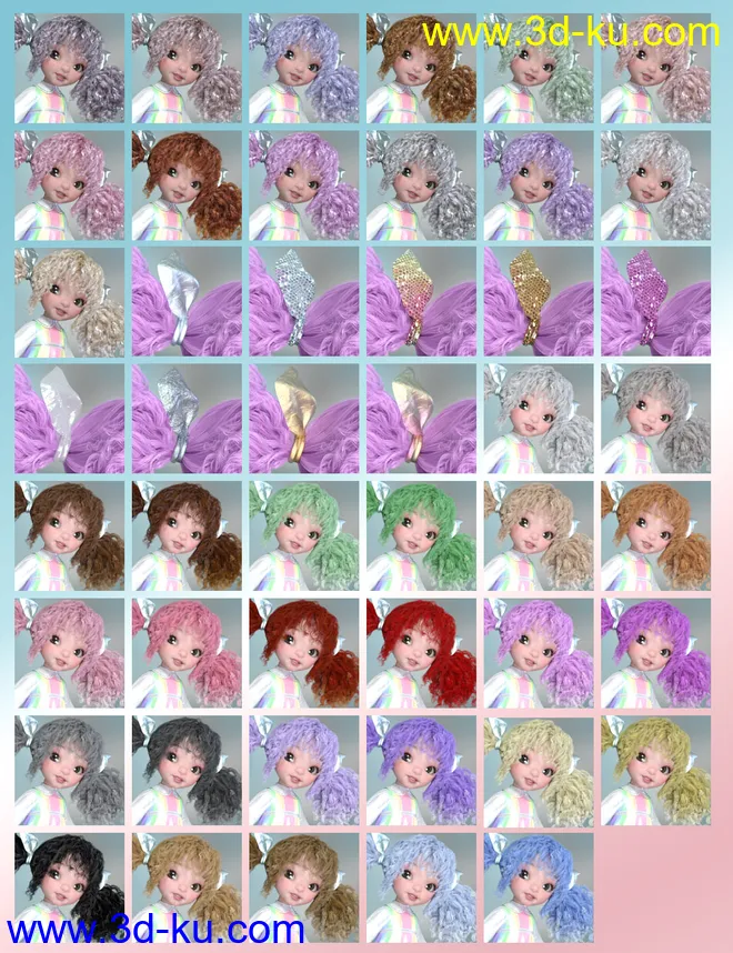 Rainboo Hair for Genesis 8 Females模型的图片2