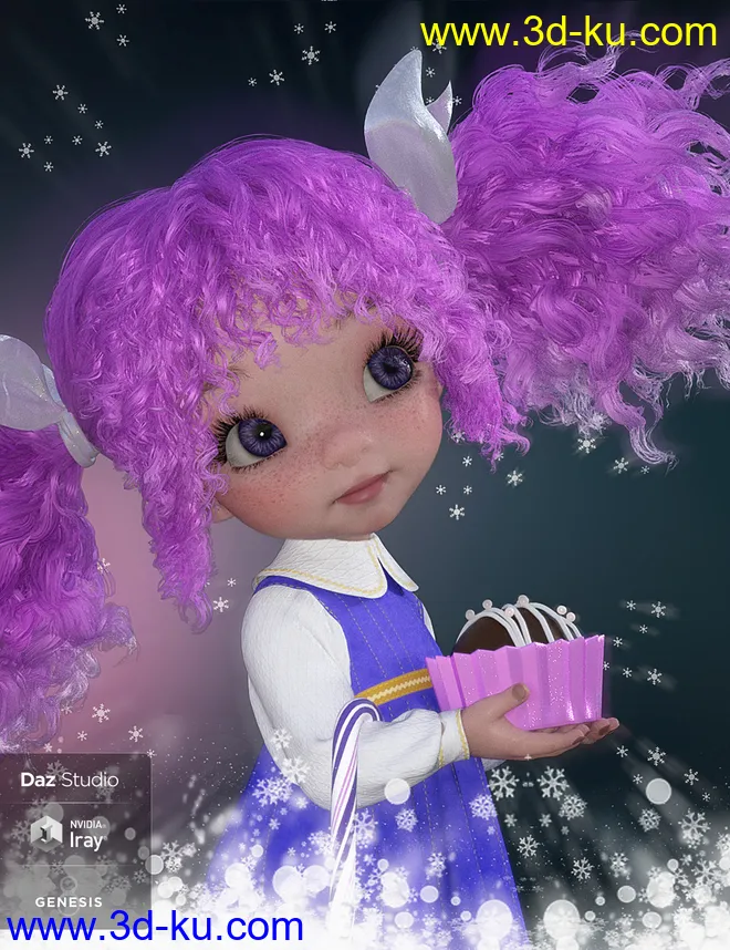 Rainboo Hair for Genesis 8 Females模型的图片7