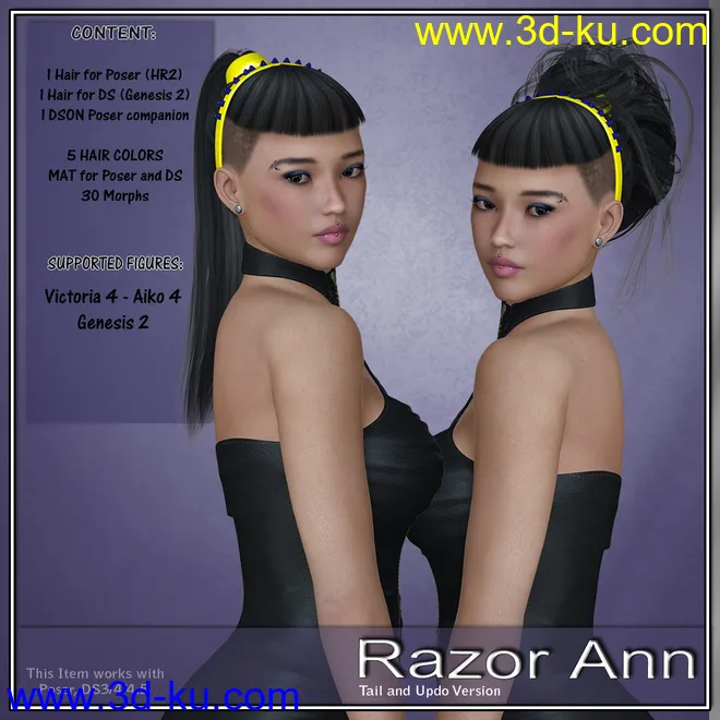 RazorAnn Hair for V4 and G2模型的图片1