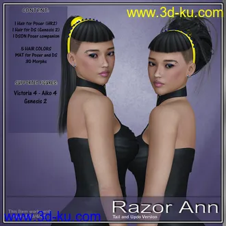 3D打印模型RazorAnn Hair for V4 and G2的图片
