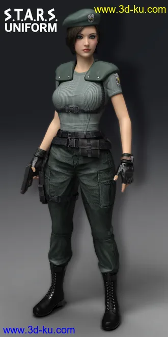 3D打印模型RE STARS Uniform Jill Valentine for G3F的图片