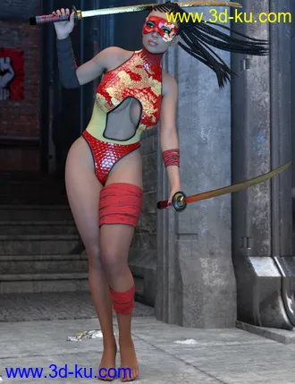 3D打印模型Red Silk Outfit for Genesis 8 Female(s)的图片