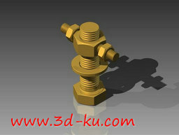 3D打印模型黄铜螺栓工具的图片