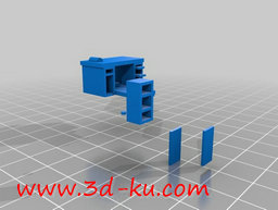 3D打印模型组装双层床的零件的图片