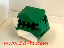 3D打印模型无螺纹二十面体齿轮的图片