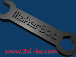 3D打印模型一头是开放式的扳手，的图片