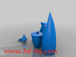 3D打印模型尖头激光枪的图片