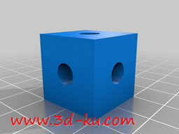 3D打印模型带孔试块20x20x20 6mm的图片