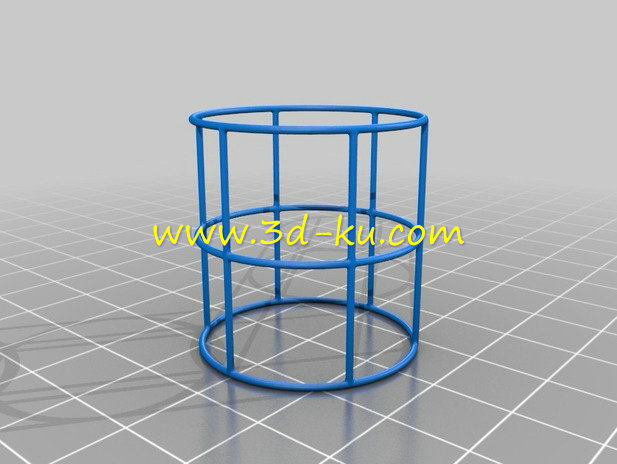 圆柱形的金属丝框架模型的图片1