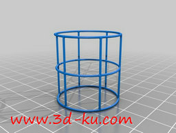 3D打印模型圆柱形的金属丝框架的图片